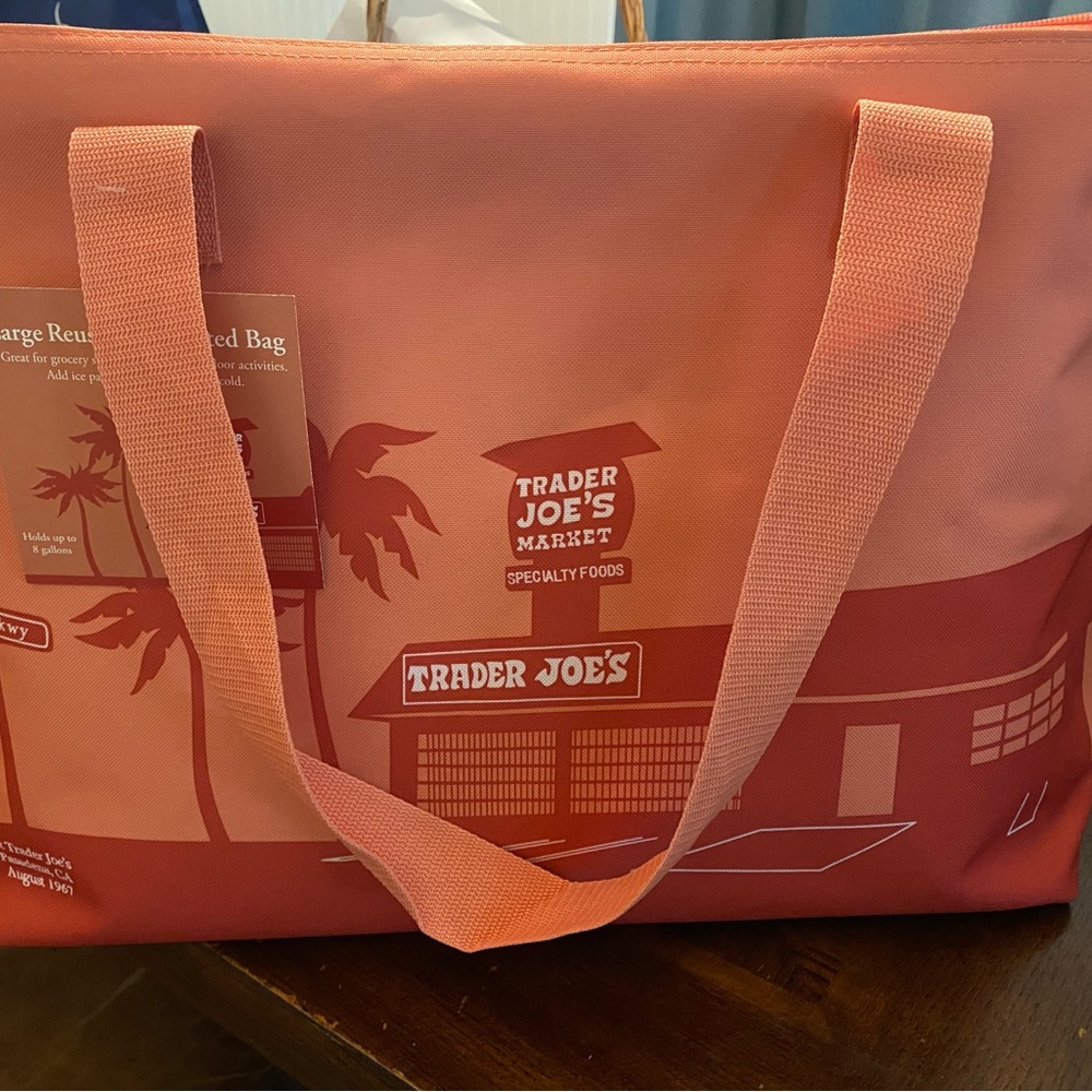 Trader Joe's Reusable Tote Bag in peach